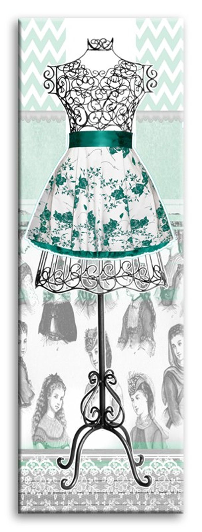 Kleid Bild Bilder Gemälde PARIS EUA DE COLOGNE Abstrakt Stil 20er Neu G93349