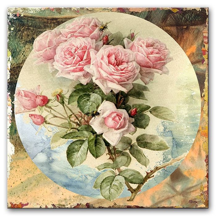 Bild Bilder Gemälde Druck Kunstdruck Polster Kultur " Blume Blumen " Neu G93861