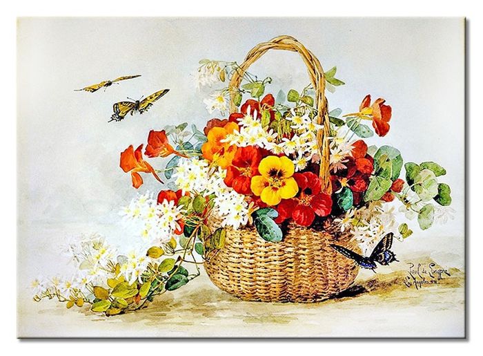Bild Bilder Gemälde Druck Kunstdruck Polster Kultur " Blumen " G97010