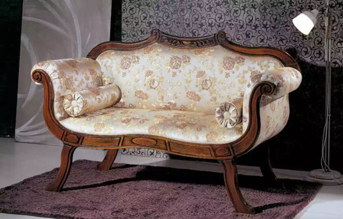 Klassischer Zweisitzer Textil Wohnzimmermöbel Luxus Sitzer Barock Stil