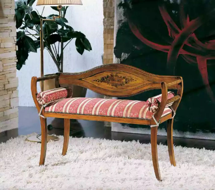 Sitzbank Designer Polsterbank Textil Wohnzimmer Klassische Sitzmöbel