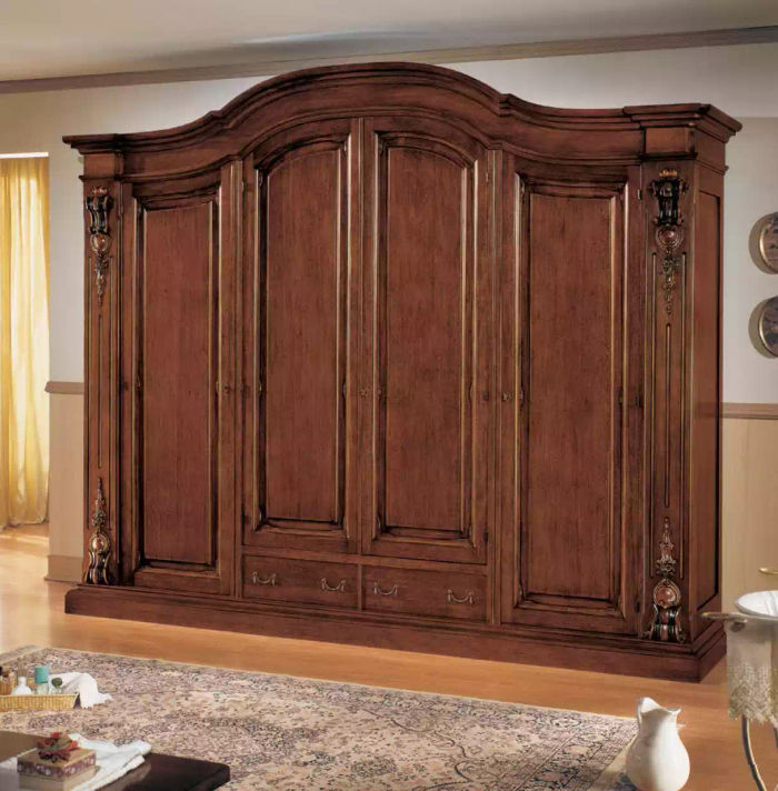 Schrank Brauner Kleiderschrank Luxus Garderobe Schlafzimmer Möbel Schräke