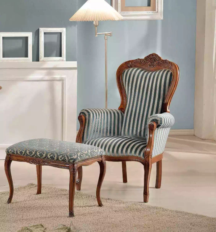 Klassischer Sessel Wohnzimmer Einsitzer Designer Polster Sitz Stoffmöbel