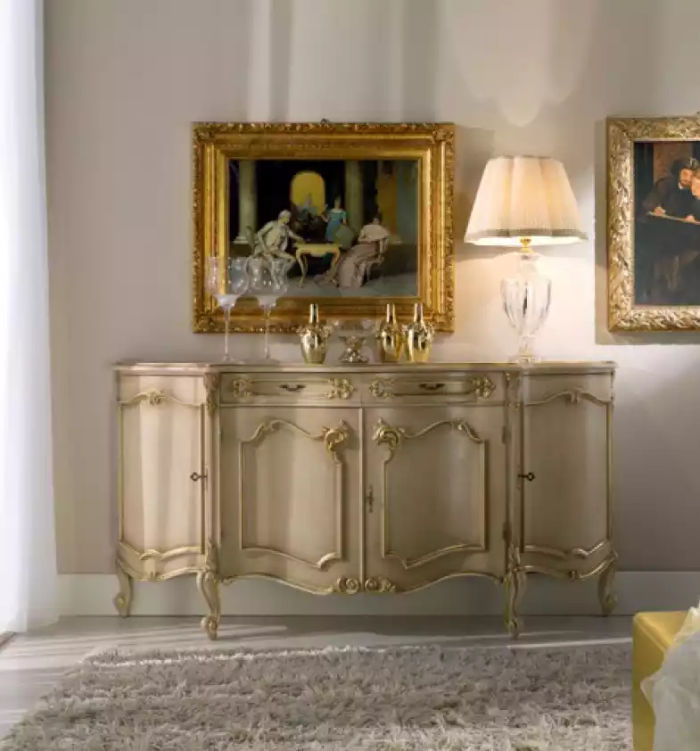 Sideboard Gold Stil Holz Möbel Kommode Neu Italienische Möbel Design