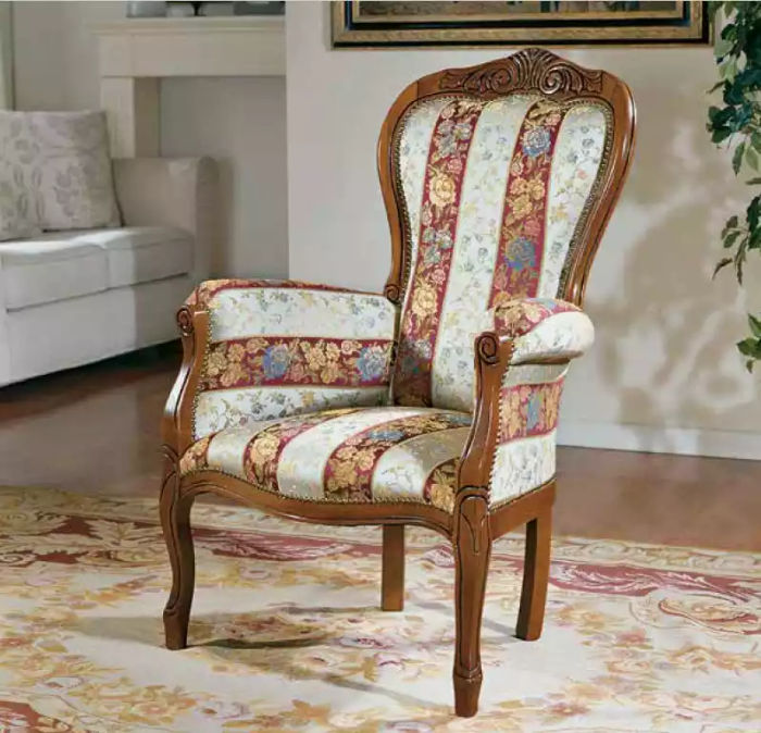 Klassischer Designer Sessel Wohnzimmermöbel Sitzmöbel Textil Möbel Neu