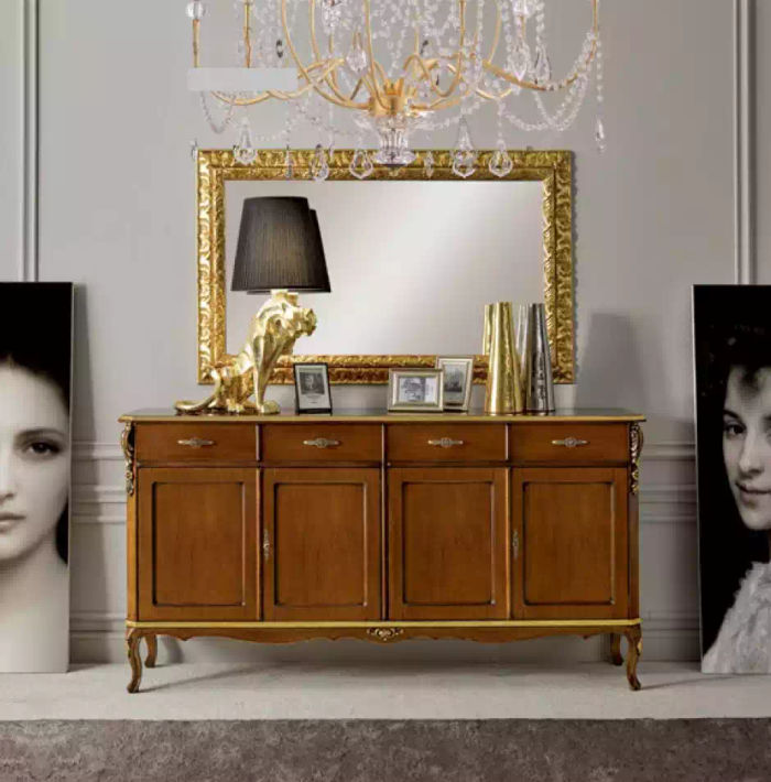 Italienische Stil Möbel Sideboard Schrank Designer Braun Kommode Neu