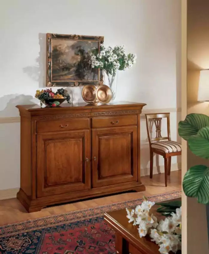 Italienische Stil Möbel Sideboard Braun Luxus Kommode Holz Wohnzimmer