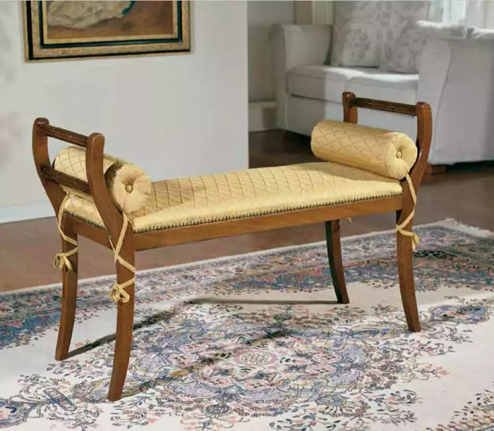 Wohnzimmer Sitzbank Klassische Hocker Polsterbank Polster Stoff Sitzmöbel