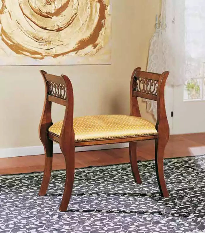 Luxus Bank Polster Textil Stoff Klassische Sitzbank Designer Sitzmöbel