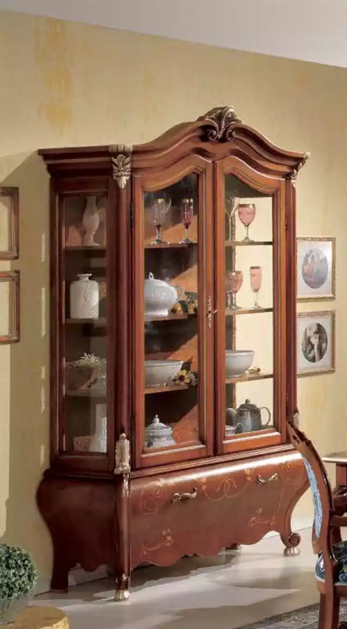 Luxus Holz Vitrine Anrichte Design Schränke Braun Italienische Möbel