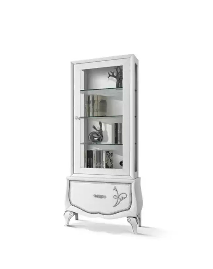 Vitrine Anrichte Sideboard Weiß Holz Schrank Möbel Kommoden