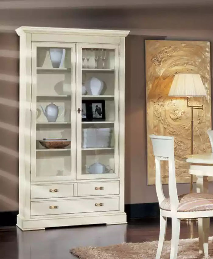 Wohnzimmer Glas Schrank Vitrine Anrichte Holz Luxus Schränke Möbel