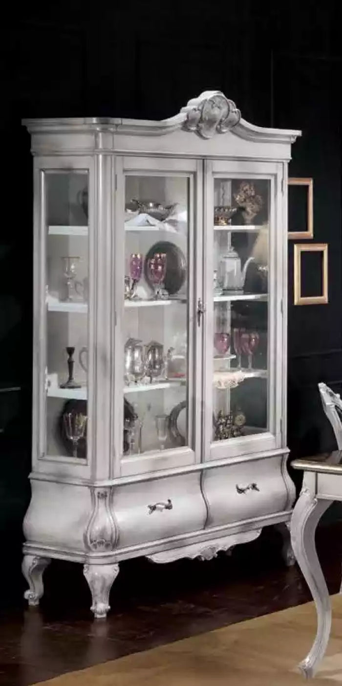Holz Vitrine weiß Sideboard Design Schränke Italienische Möbel Schrank