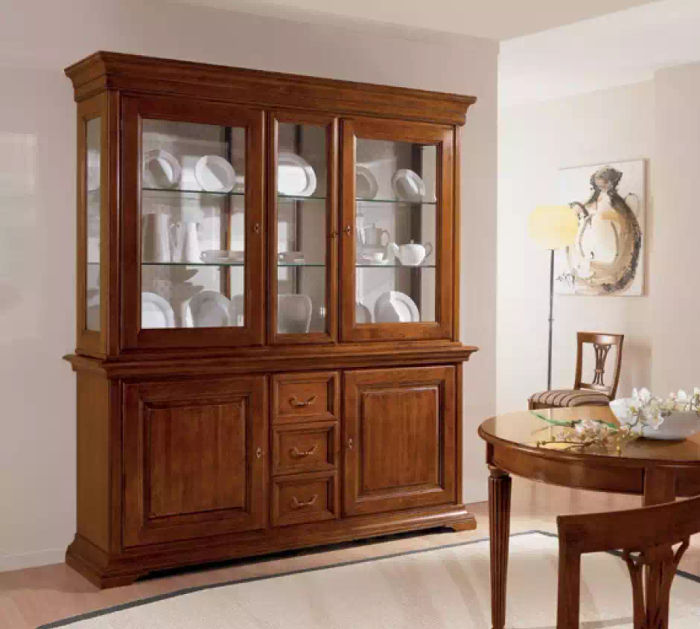 Vitrine Italienische Luxus Möbel Vitrinen Holzschrank Design Schrank
