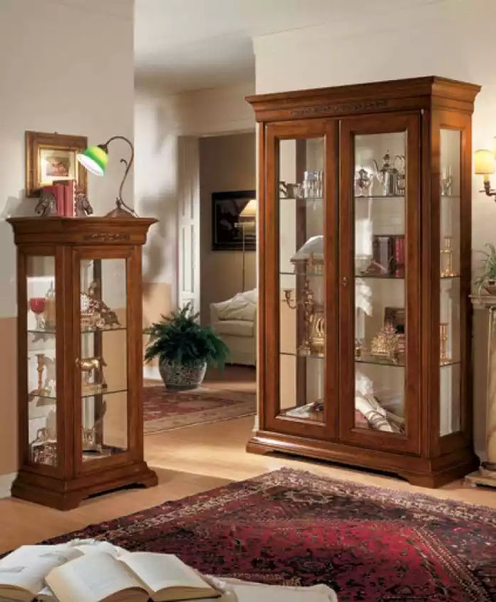 Vitrine Anrichte Schrank Modern Stil Wohnzimmer Glasschrank Vitrinen