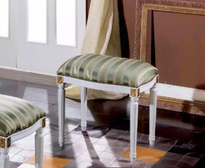 Designer Hocker Klassischer Sitzmöbel Polsterhocker Textil Stoff Neu