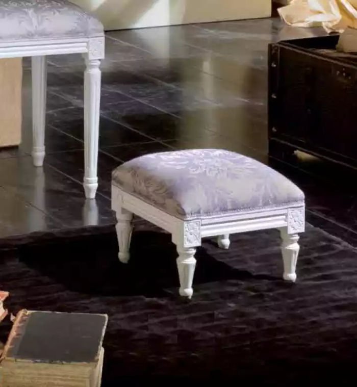 Klassische Polsterhocker Luxus Grau Hocker Sitzhocker Sitzmöbel Modern
