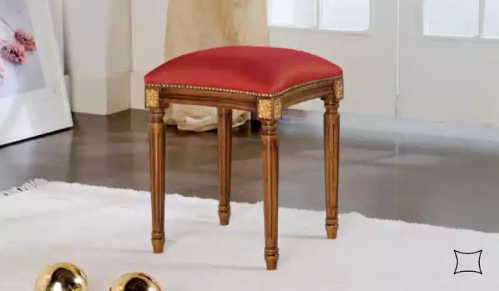 Roter Hocker Luxus Einrichtung Designer Klassischer Sitzmöbel Fußhocker