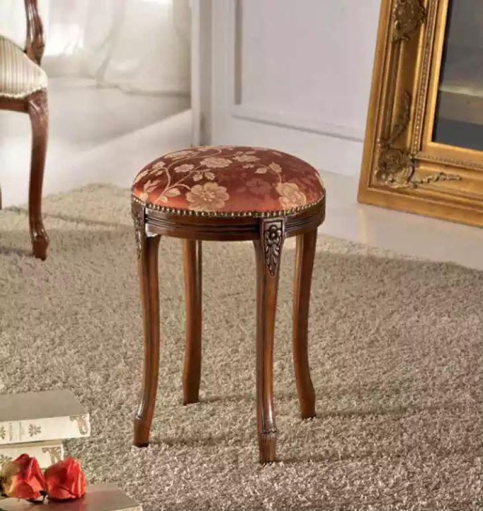 Designer Luxus Hocker Polster Klassische Sitz Textil Beistellhocker Neu