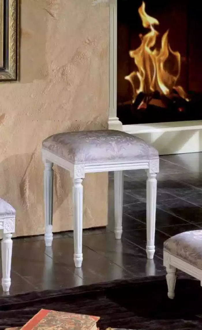 Designer Hocker Polster Möbel Stoff Textil Klassische Polsterhocker