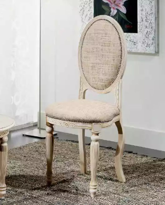 Stuhl Esszimmer Polsterstuhl Klassischer Neu Möbel Textil Sitz Lehnstuhl
