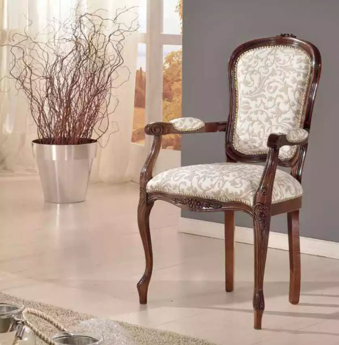 Stuhl Ess Zimmer Polster Designer Stil Klassischer Luxus Möbel Sessel