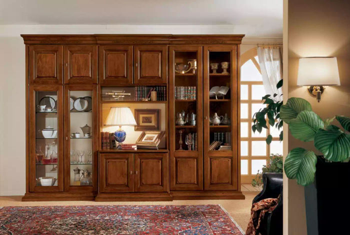 Wohnwand Italienische Holz Möbel Designer Wandschränke Wohnzimmer Neu