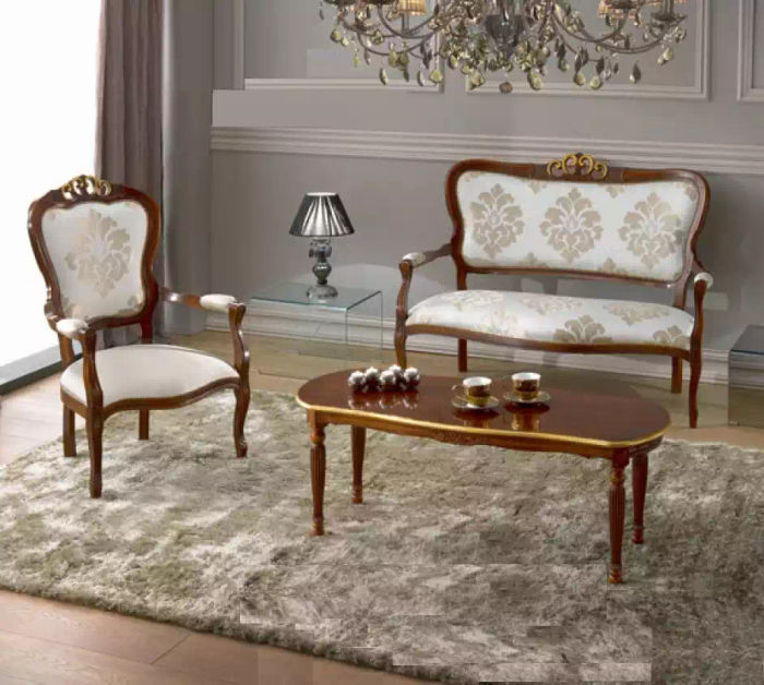 Sofagarnitur Set Design Sofa 2 Sitzer Sessel Couch Klassisch Luxus Neu