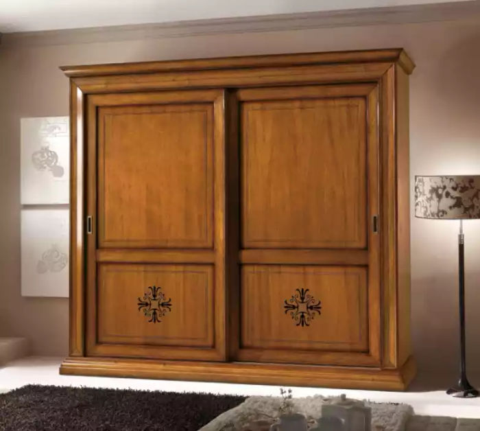Brauner Kleiderschrank Holz Schrank Klassischer Designer Möbel Neu