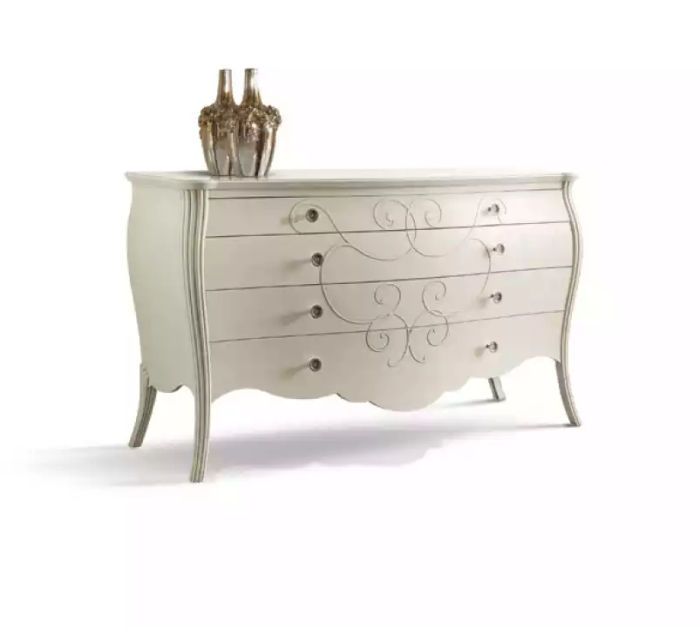 Möbel Design Klassischе Kommode Schrank Weiß Luxus Holz Neu