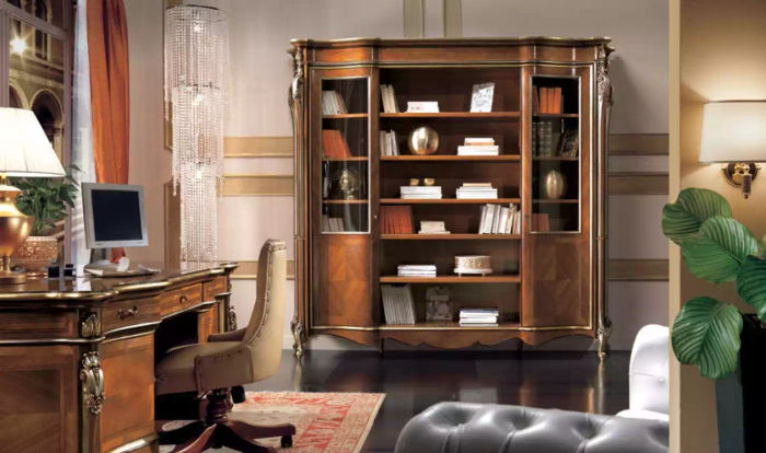 Vitrine Schrank Bücher Regal Anrichte Klassische Möbel Regale Holz Neu