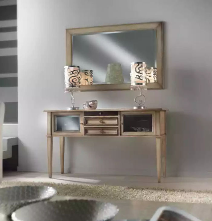 Schminktisch Spiegel Konsolen Design Möbel Luxus Kommode Holz Set Neu