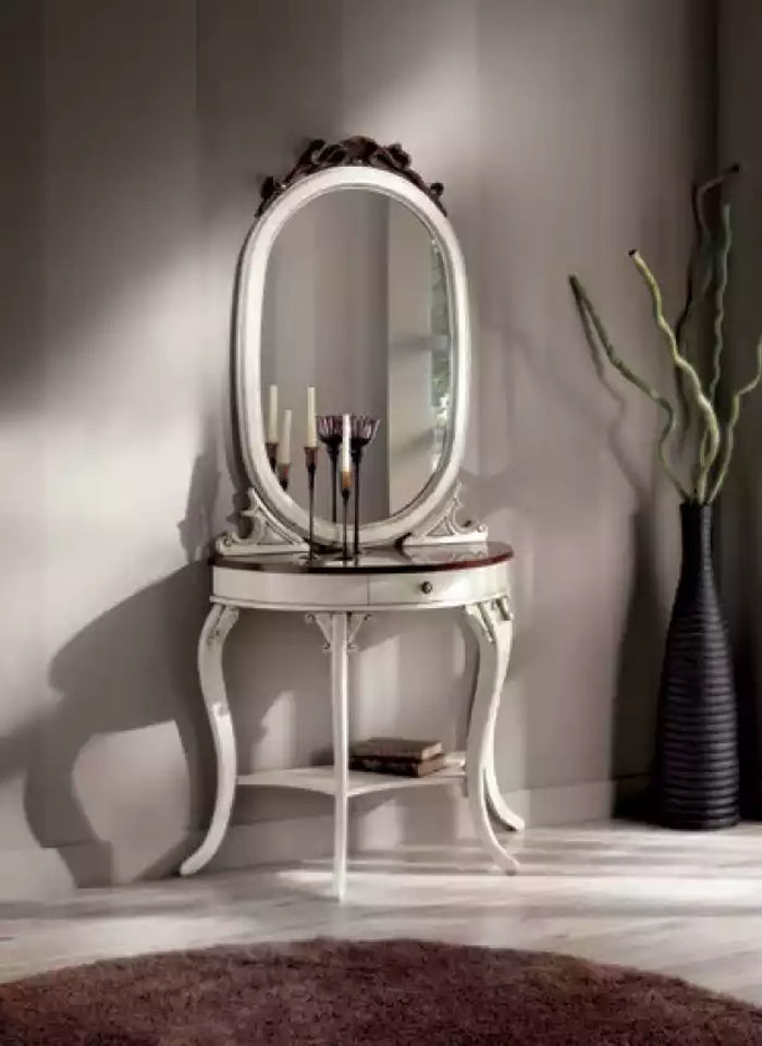 Tisch Klassische Konsole Spiegel Schminktisch Schlafzimmer Set 2tlg.