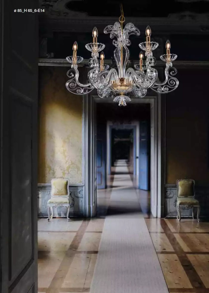 Klassischer Transparenter Kronleuchter Deckenlüster Stilvolle Lampe Neu