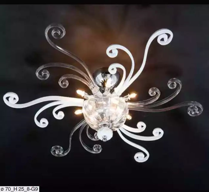 Luxus Deckenleuchter Weiß Kronleuchter Deckenlampe Lüster Kristall Lampe