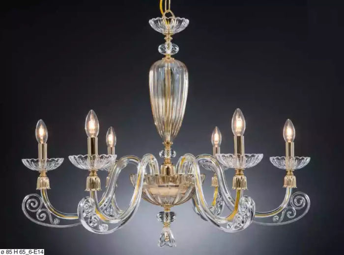 Transparenter Deckenleuchter Kronleuchter Gold Lüster Kristall Modern