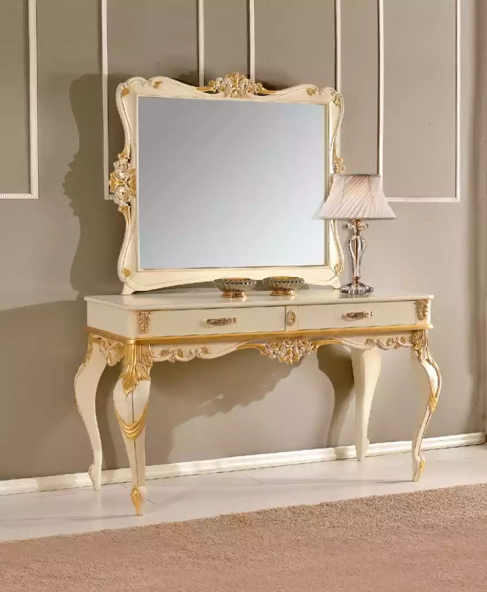 Konsolentisch Spiegel 2tlg Set Neu Holz Konsole Tisch Möbel Stil Klassischer