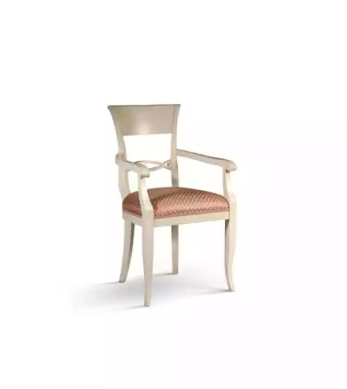 Stuhl mit Armlehne Braun Design Wohnzimmer Polster Esszimmer Holz Neu
