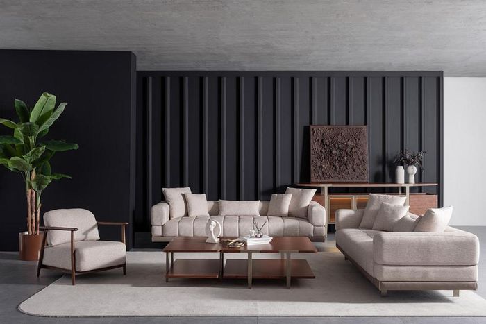 Italienische Möbel Einrichtung Set Garnitur Sofa Couchtisch Sessel 5tlg.