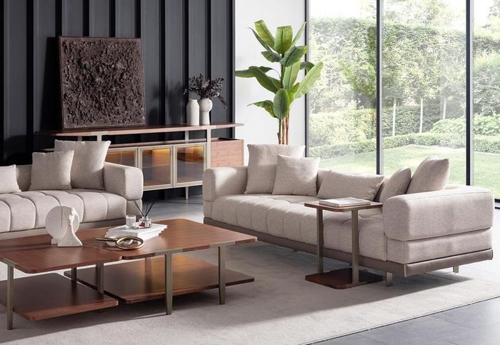 Wohnzimmer Set Einrichtung Sofa Couchtische Beistelltisch 255cm Couch 5tlg