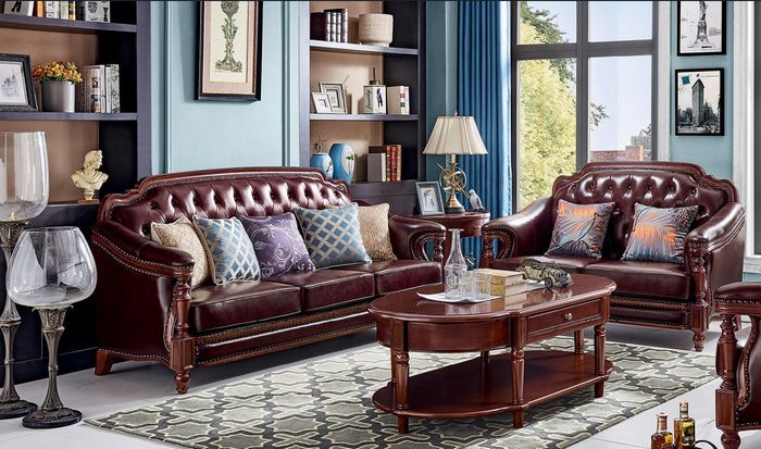 Luxus Sofagarnitur 3+2 Sitzer Ledersofa Couch Polstergarnitur Set Wohnzimmer neu
