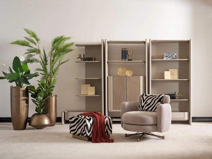 Sessel mit Hocker Ohrensessel Fernsehsessel Polstersessel Grau Zerba