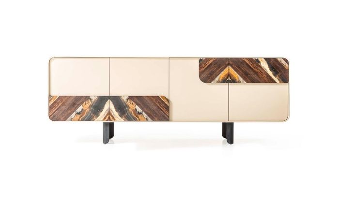 Anrichte Sideboard Kommode Beige Holz Modern Möbel Schrank Design