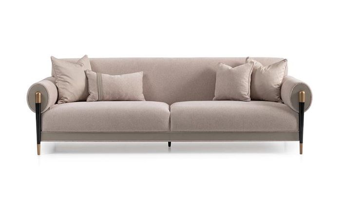 Stoffsofa Dreisitzer Sofa 3 Sitzer Polstersofa Modern Design Beige Neu