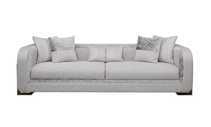 Dreisitzer Sofa 3 Sitzer Grau Polstersofa Stoffsofa Moderne Sofas