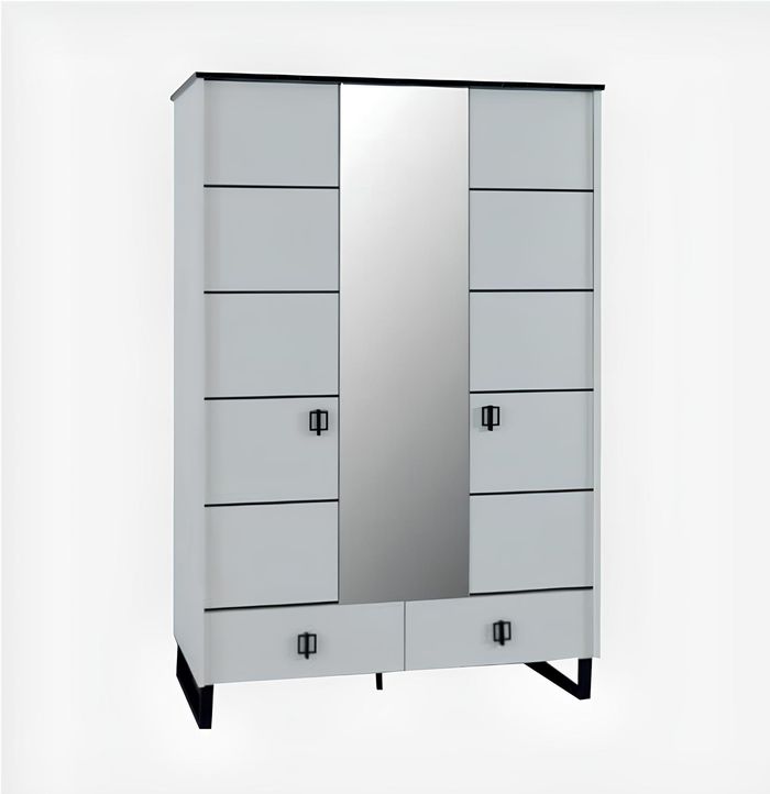 Design Kleiderschrank Loft Schlafzimmer Schränke Schrank Möbel Holz Grau Luxus