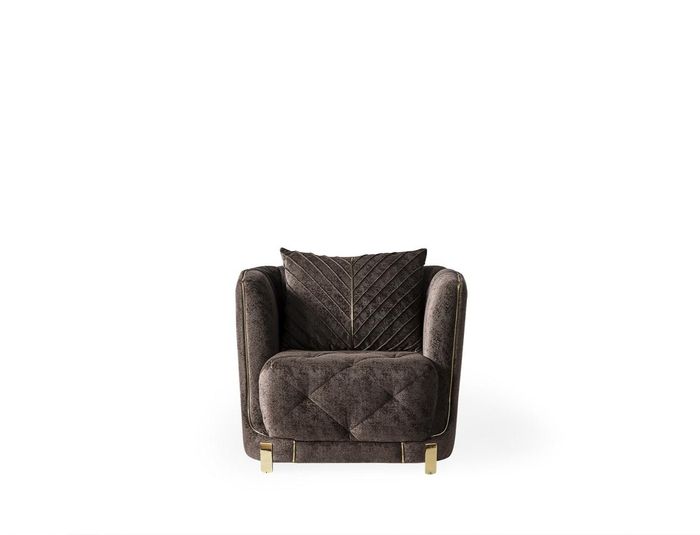 Sessel Club Lounge Designer Lehn Moderne Sessel 1 Sitzer Polster Braun