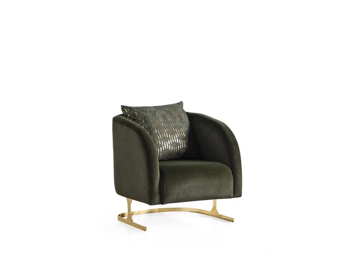Sessel Club Lounge Designer Lehn Moderne Sessel grün 1 Sitzer Polster