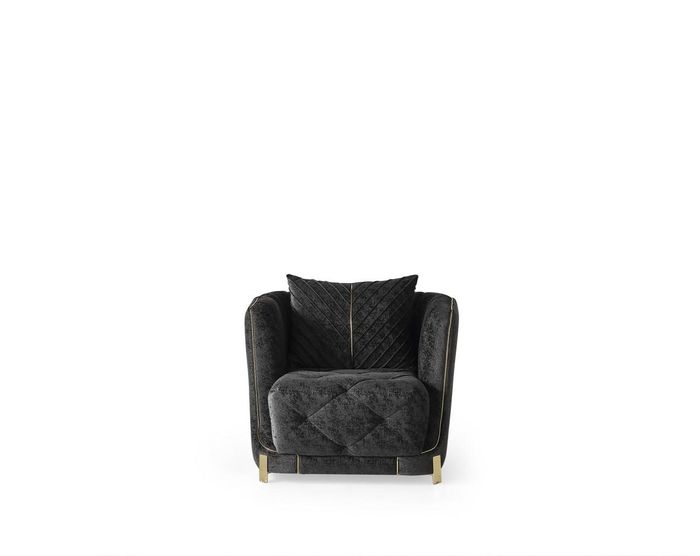 Sessel Club Lounge Designer Lehn Moderne Sessel 1 Sitzer Polster Schwarz
