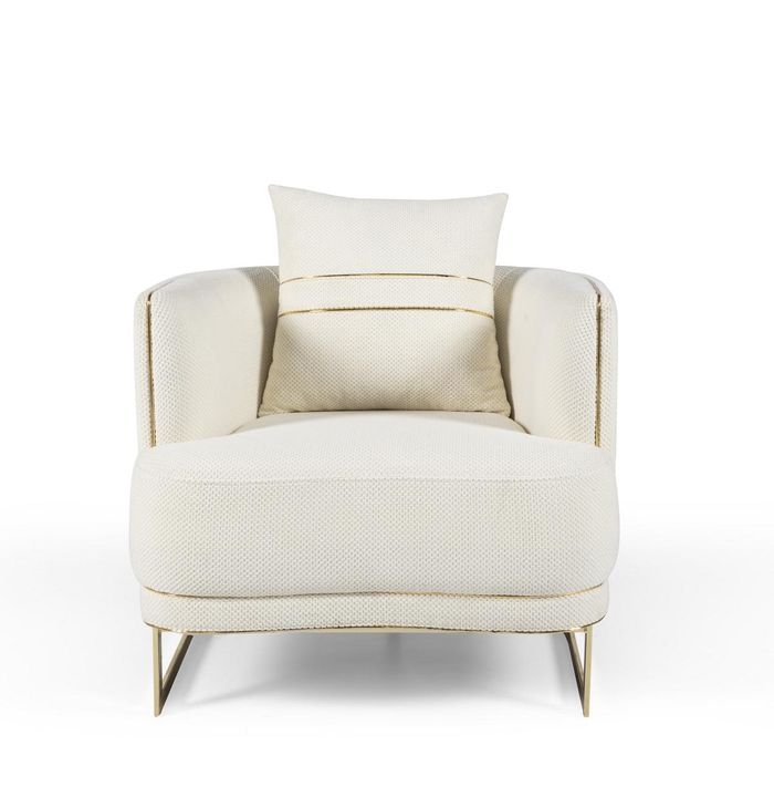 1 Sitzer Polster Sessel Lounge Designer Lehn Moderne Sessel Weiß Top-Qualität